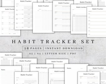 2024 Habit Tracker Printable | Habit Tracker Digital | Yearly, Monthly, Weekly, Daily Habit Tracker | Habit Planner Pdf | Motivation Planner