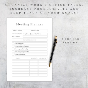 Office Organizer | Work Planner Printable | Office Task Tracker ...