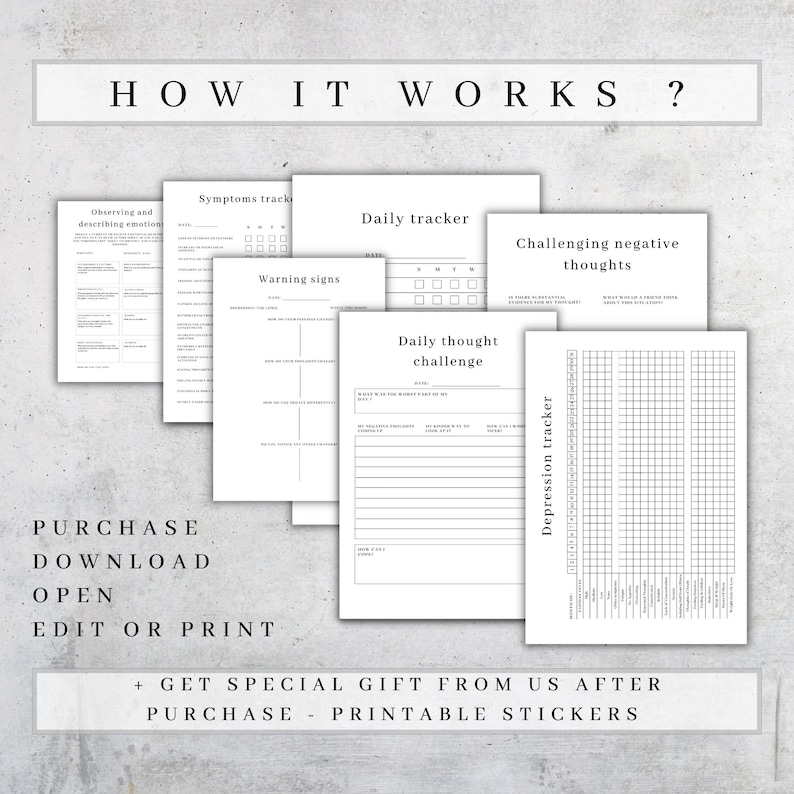Therapy Journal Printable | Mental Health Planner, Self-Care (A4, PDF) image 5