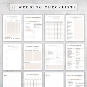 Printable Wedding Checklist Wedding Guest Book Wedding Planner Bundle ...