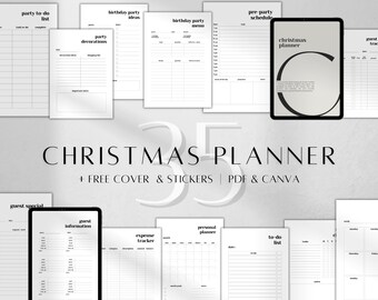 Planificador de Navidad / Organizador de eventos navideños, PDF A5/A4 (descarga digital), Carpeta de presupuesto