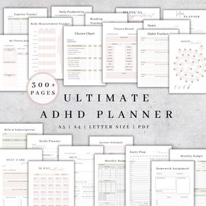 ADHD Planner Printable Pdf for Adults | Ultimate Productivity Organizer A4/ A5/ US Letter