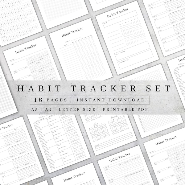 Habit Tracker Printable | Daily Habit Chart Pdf| Digital Weekly Routine| Circular Habit Planner| Monthly Health Journal| Yearly Goal 2024 A4