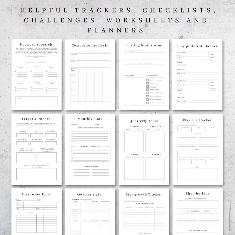 Printable Etsy Seller Planner Etsy Shop Business Plan Etsy