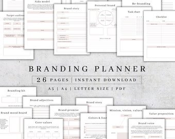 Branding Planner Binder | Business Strategy Printable (A5/A4/Letter PDF)