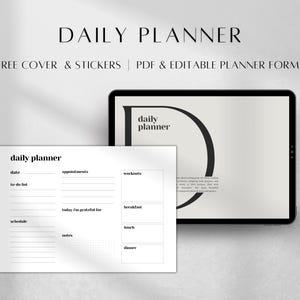 Planificador diario digital 2025 / Registro de entrenamiento y seguimiento de comidas / Planificador de productividad apto para personas con TDAH / Diario de gratitud / Formato PDF A5/A4/carta
