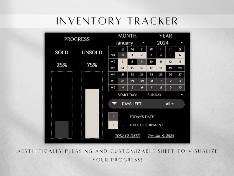 January Inventory Inventory Tracker Google Sheets | Etsy Seller | Reseller Spreadsheet ...