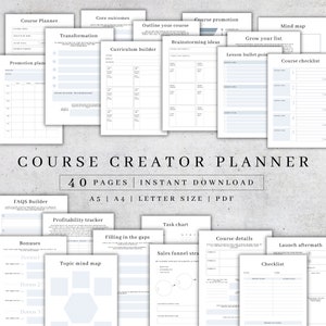 Printable Online Course Planner | Course Creator Planner | Printable Course Planner | Coaching Kit | Online Course | Digital Product Planner