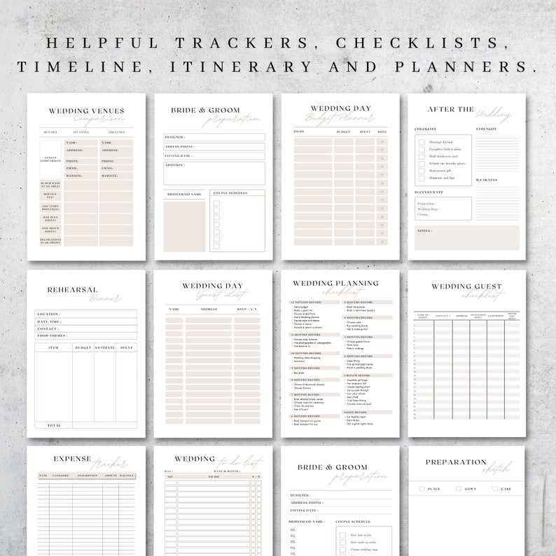 Wedding Planner Printable Printable Wedding Planner Pages Wedding Plan Bundle Wedding Planning Book Wedding Planner PDF, A4,A5, 2024 image 2