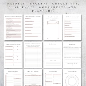 Self Confidence &amp; Self Esteem Journal | Self Care Planner | Wellness ...