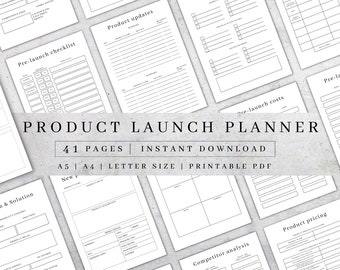 Product Launch Planner | Course Creation, Marketing (Printable PDF A4/A5/Letter Sizes)