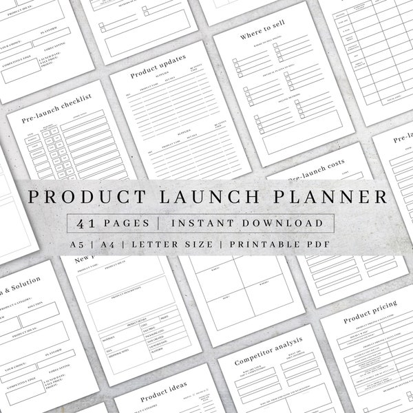 Digital Product Launch Planner | Course Creation Plan | Printable Course Creator Planner | Course Launch Planner | Business Planner PDF A4
