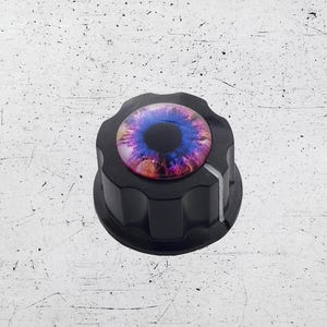 Armada Dragon Eye Guitar Knob | Iridescent Blue and Purple Cabochon | Mystical Tone Volume Dials | Custom Made in Indiana by Rivertown Knobs