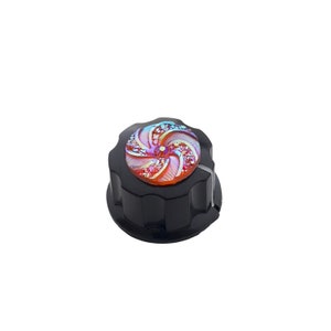 Pink Resin Vortex Guitar Knobs | Visually Striking Design | Custom Made in Indiana by Rivertown Knobs