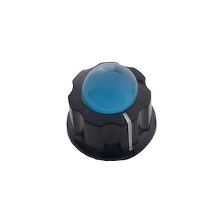 Dodger Blue Glowing Orb Guitar Knobs | Luminous Custom Dials | Eye-Catching Tone Volume | Custom Made in Indiana by Rivertown Knobs