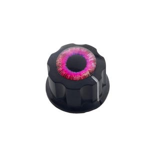 Cynthiana Dragon Eye Guitar Knobs | Vibrant Pink Cabochon | Unique Custom Tone Volume | Custom Made in Indiana by Rivertown Knobs