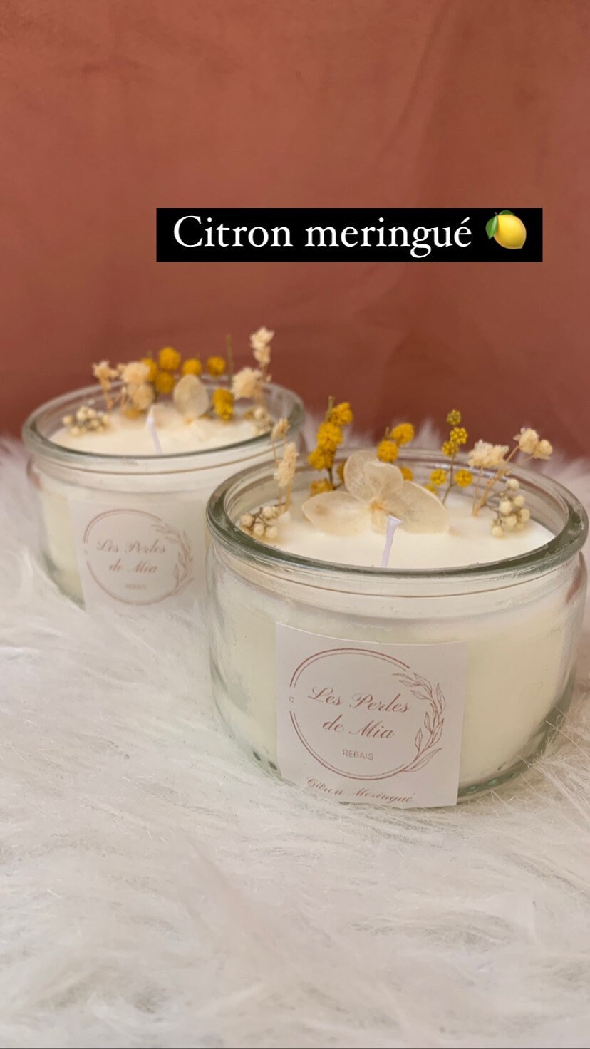 Bougie Fleurie Parfumée Citron Meringué