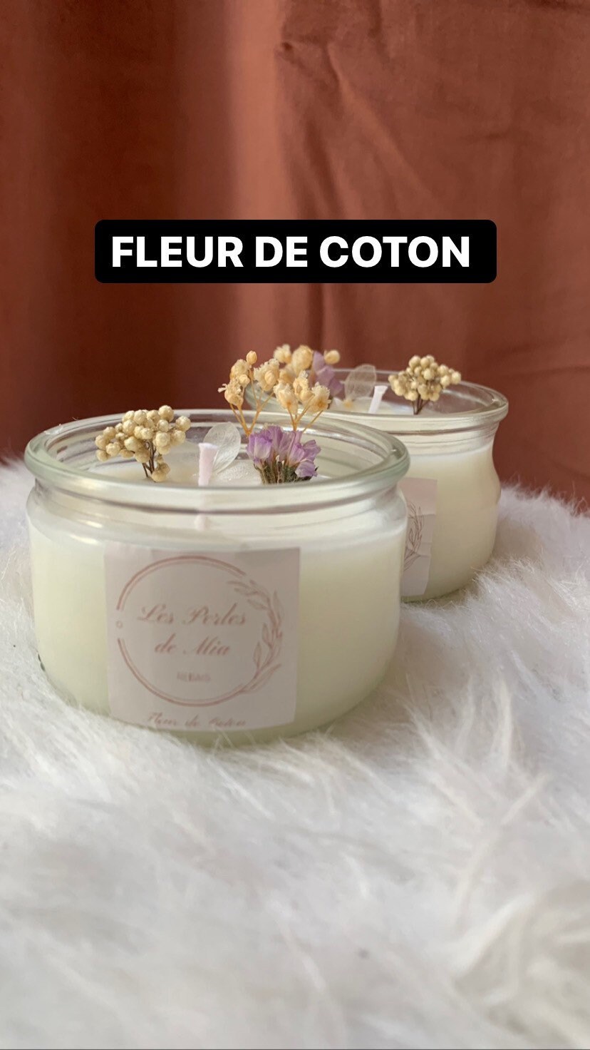 Bougies Fleurie Parfumées Fleurs de Coton