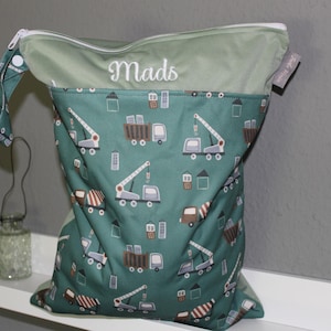 Personalisierbare Wetbag 30x40cm Nasstasche I Kita-Tasche I Windeltasche I Periodenunterwäsche I Geschenk Baby Schwimmbeutel wasserabweisend