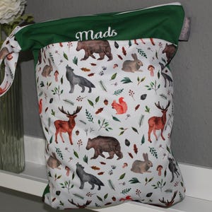 Personalisierbare Wetbag 30x40cm Nasstasche I Kita-Tasche I Windeltasche I Periodenunterwäsche I Geschenk Baby Schwimmbeutel wasserabweisend
