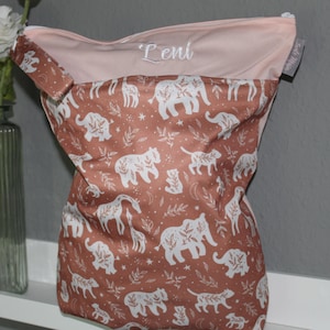 Personalisierbare Wetbag 30x40cm Nasstasche I Kita-Tasche I Windeltasche I Periodenunterwäsche I Geschenk Baby Schwimmbeutel wasserabweisend