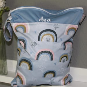 Personalisierbare Wetbag 30x40cm Nasstasche I Kita-Tasche I Windeltasche I Periodenunterwäsche I Geschenk Baby Schwimmbeutel wasserabweisend