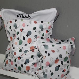 Set de wetbags personnalisables 30x40 & 18 x 25 cm sac humide I sac de garderie I sac à langer I sous-vêtements menstruels I sac de natation I déperlant