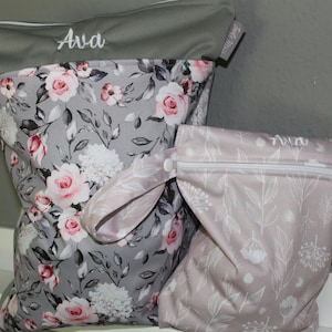PersonalisierbaresWetbagSet30x40&18x25cm Nasstasche-Kita-Tasche-Windeltasche-Periodenunterwäsche-Geschenk Baby-Schwimmbeutel-wasserabweisend