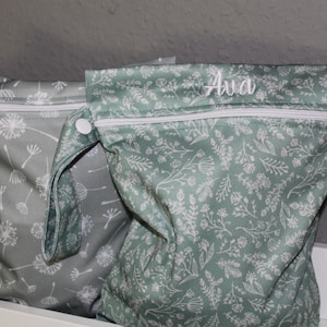 Personalisierbares Wetbag Set Türkis 18x25cm-Nasstasche-Windeltasche-Periodenunterwäsche-Schwimmbeutel - atmungsaktiv-wasserabweisend