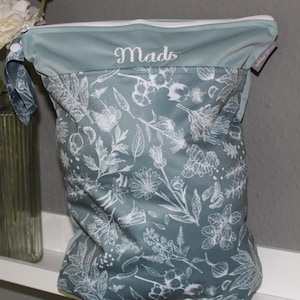 Personalisierbare Wetbag 30x40cm Nasstasche I Kita-Tasche I Windeltasche I Periodenunterwäsche I Geschenk Baby Schwimmbeutel wasserabweisend
