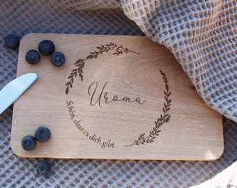Breakfast board - Personalized boards - Gift for birthdays - Mother's Day - Christmas - Wooden board - Cutting board - Gift for great-grandmother - Grandma