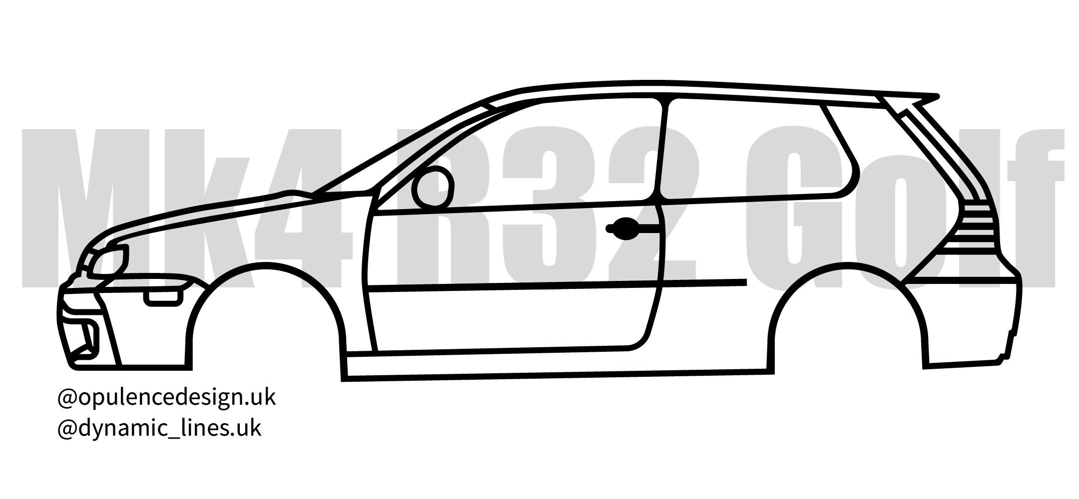 Volkswagen Golf Mk4 R32 Silhouette Wall Art Automotive Car Van - Etsy UK