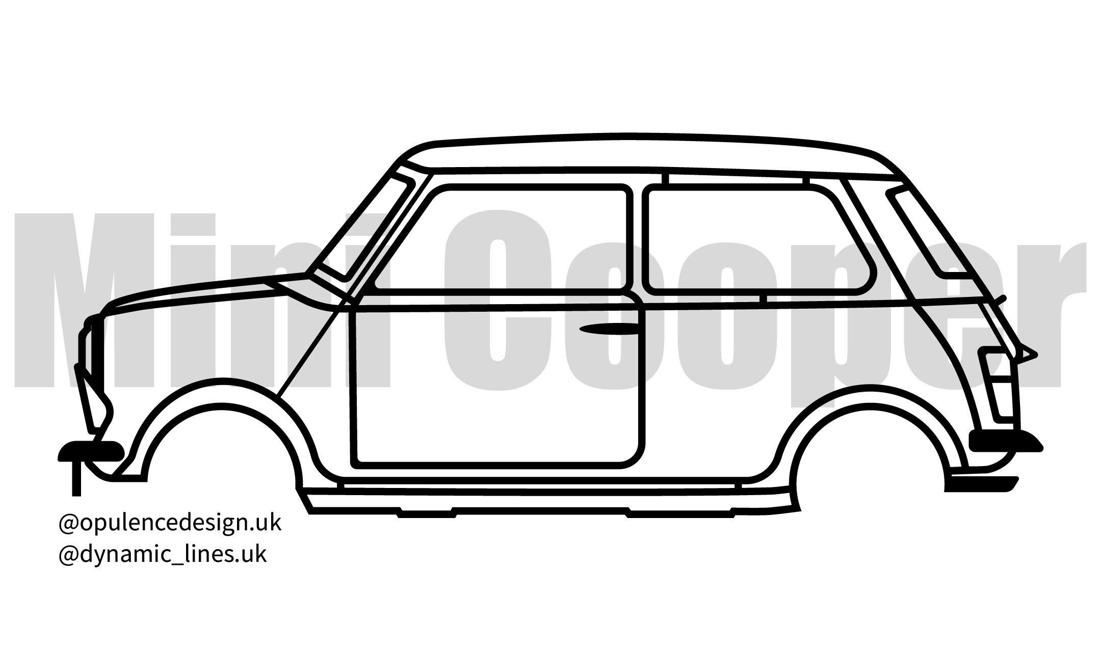 Old Mini Cooper Silhouette Wall Art Automotive Car Van - Etsy