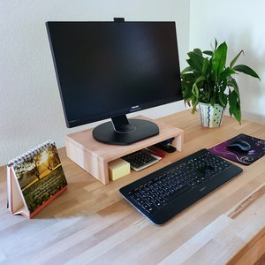 Bildschirmerhöhung PC und TV Buche massiv 40cm