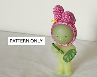 Melody Pink Bunny Crochet Hat Pattern for Smiski Rabbit Ear Easy Cap Beanie