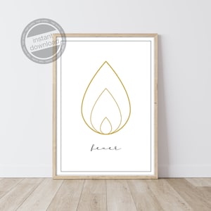 Element Fire (abstract) I Digital Download, Poster, Wall Decor, The Four Elements, Ayurveda, TCM,