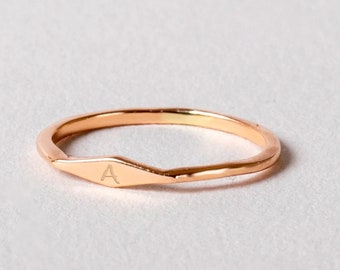 14K 18K Solid Gold Engraveable Custom First Ring for Kids • Thin Band Personalized Child Ring • Gold Ring for Daily Wear • Gift for Kids •