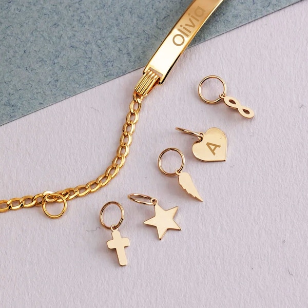 14K 18K Or Massif Petits Charms Minuscules • Dainty Everyday Gold Figures Charms Pour Bracelet & Collier