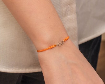 Bracelet de souhaits en or véritable 14 carats 18 carats, bracelet chaîne double ailes d'ange, bracelet ailes minimalistes, bracelet ange gardien, bijoux pour enfants