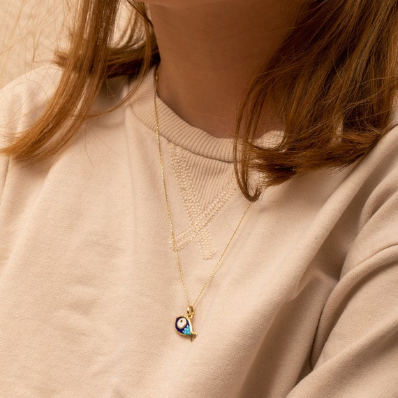 Twinkle Jewels | Kids Jewellery | Blue Evil Eyed Gold Pendant For All