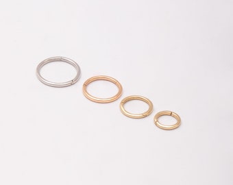 16G Gold Hinged Segment Nose Ring, 14K 18K Solid Gold Clicker Ring Septum Piercing, Septum Ring Nose Piercings Small Septum Piercing Jewlery