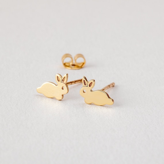 Bunny earrings best sale gold