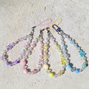 Phone Strap,Beaded Phone Charm, Pastel Phone Strap, Colorful Phone String Lanyard, Airpod Case Keyring