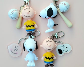 snoopy Charlie Brown Keychain,  Bag Charm, AirPods accessory, Cute Keychain, baseball ,
