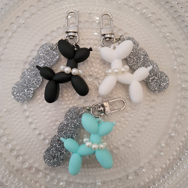 Balloon Dog Keychain,Puppy Key Ring,  Bag Charms,Animal Party Favor,kawaii keychain,Personalized Gift,Cute Dog Charm