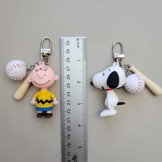 Snoopy Charlie Brown Taschenanhänger, AirPods Zubehör, süßer Schlüsselbund,  Baseball, - .de