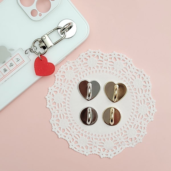 New Phone charm hanger, Small Phone case hook, Kpop Phone Charm Hook,Gold and SilverHook,Phone accessories,phone charm ring hook,Heart Shape