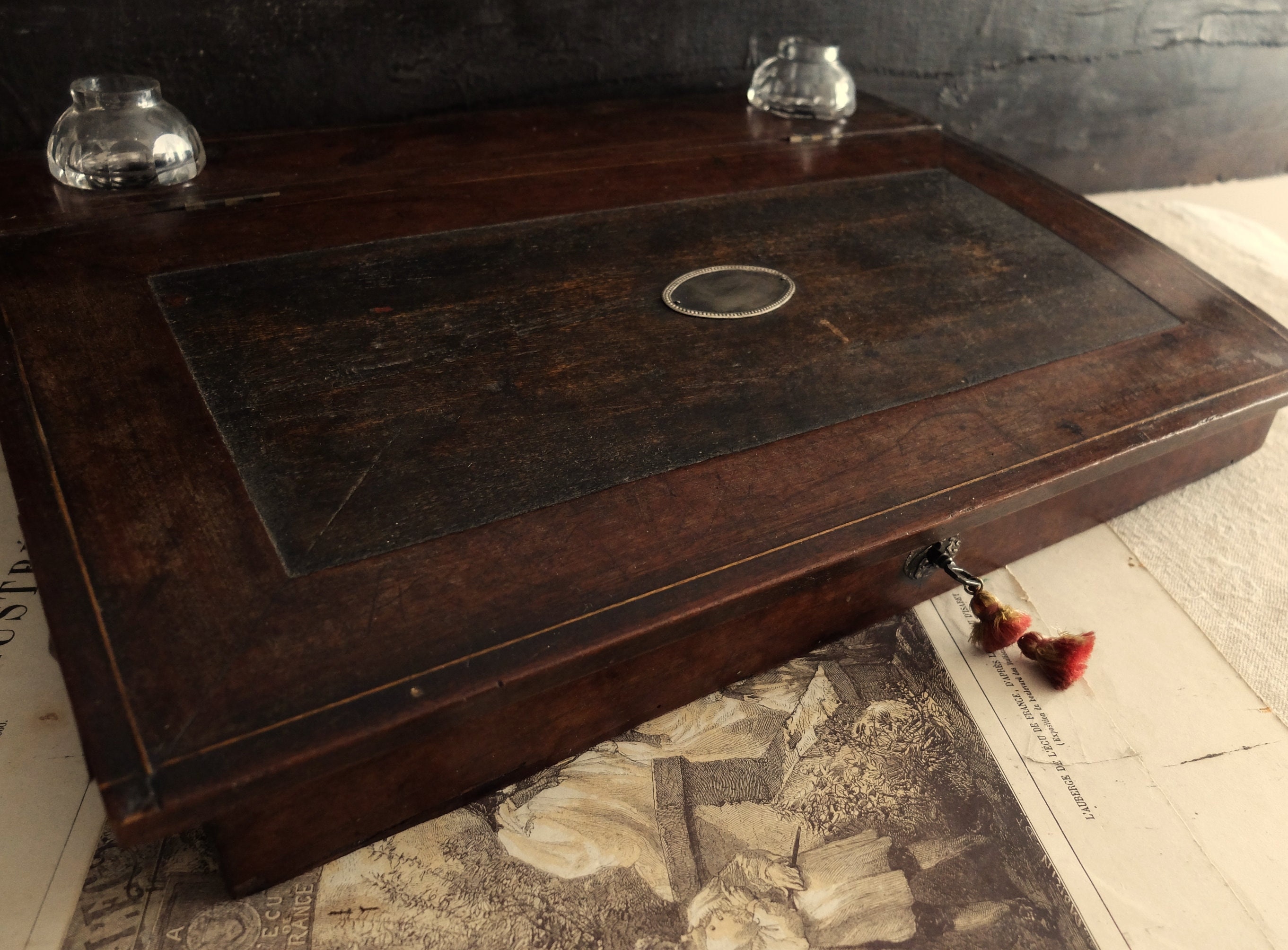 Antique Letter Writing Desk Stationery Box/ Wood With Etsy