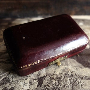 Antique Leather Jewelry Box /Jewellery Box/  Antique Brooch or Earrings