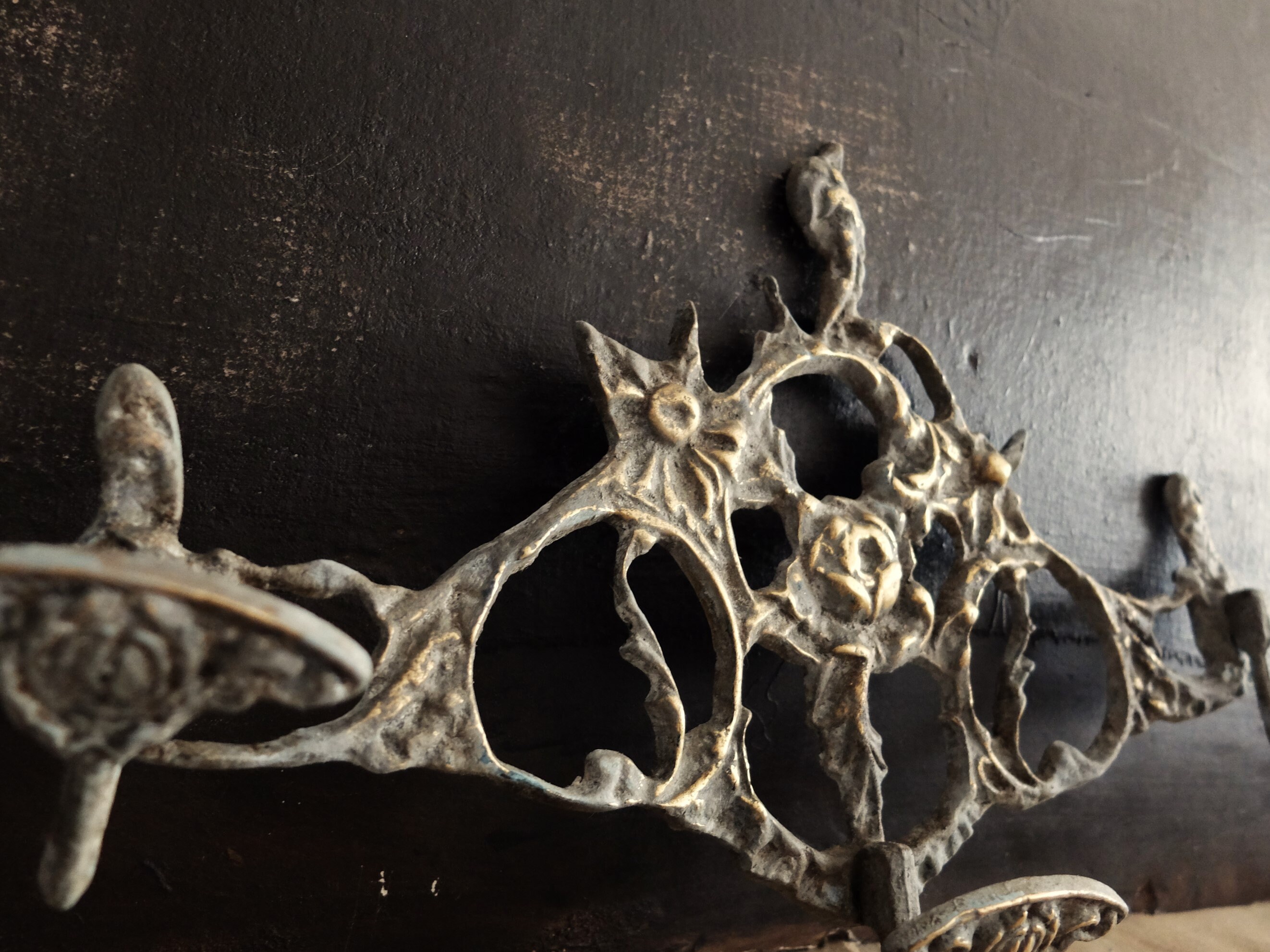 Bronze Coat Rack/ Hand Painted /three Domed Hooks Solid Bronze Etsy